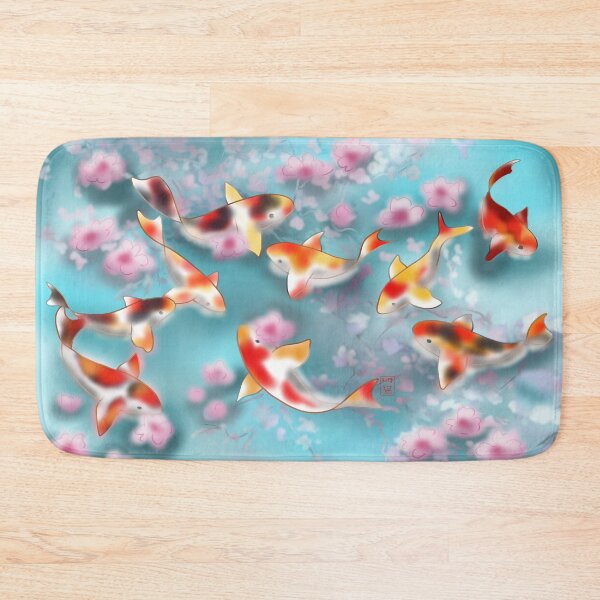 Item preview, Sakura and koi carp in aqua pond designed and sold by CuisineCat.