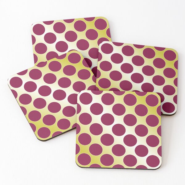 Item preview, Burgundy polka dots on gold designed and sold by tetibright.