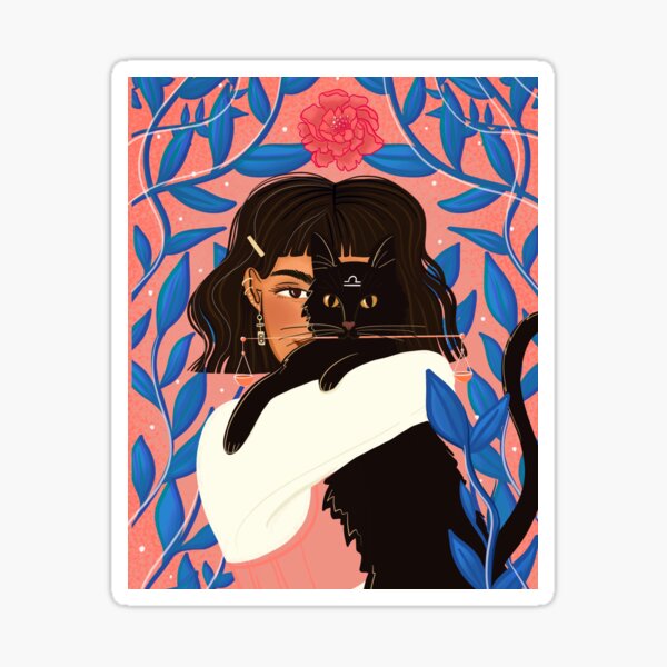 Libra Cat lady Sticker