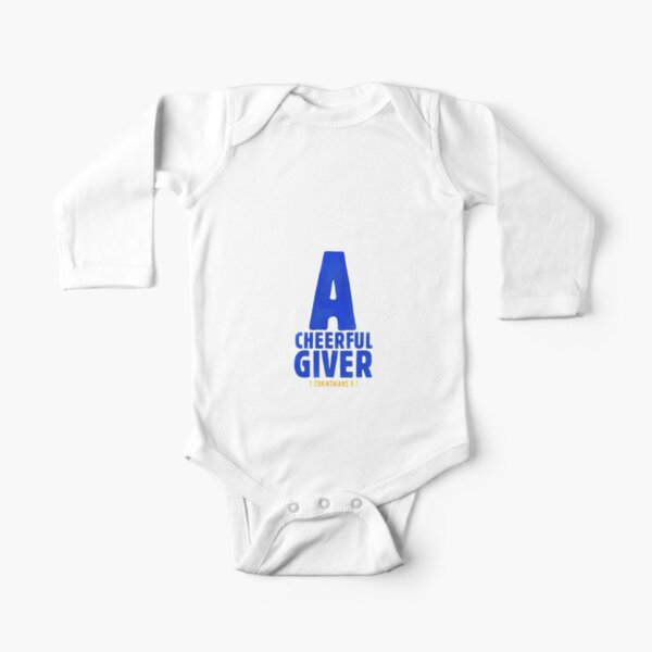 A cheerful giver - 2 Corinthians 9:7 Long Sleeve Baby One-Piece