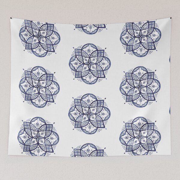 Artikelvorschau, Blue Moroccan Mandala entworfen und verkauft von Carolin Bentbib.
