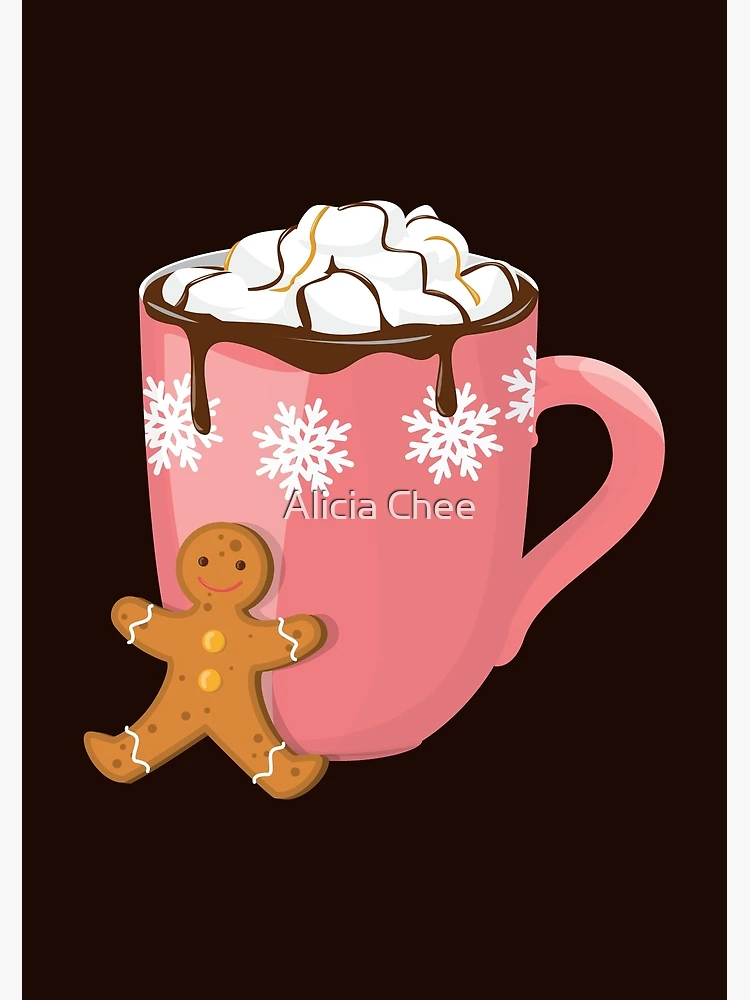 Cocoa In Red Cups With Marshmelow, Gingerbread Men And Gingerbread