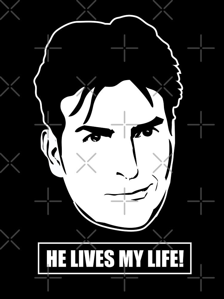 Thumbnail 7 of 7, Oversized T-Shirt, Charlie Sheen lives My Life designed and sold by Teecha.