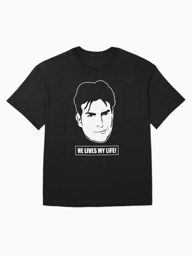 Thumbnail 3 of 7, Oversized T-Shirt, Charlie Sheen lives My Life designed and sold by Teecha.