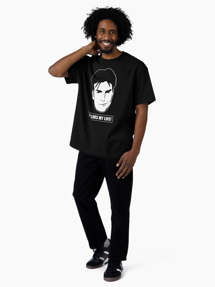Thumbnail 4 of 7, Oversized T-Shirt, Charlie Sheen lives My Life designed and sold by Teecha.