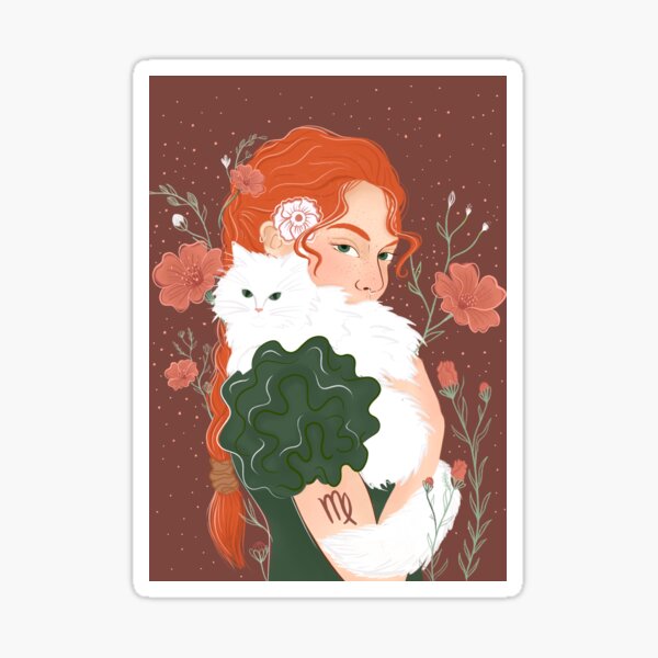 Virgo Cat lady  Sticker