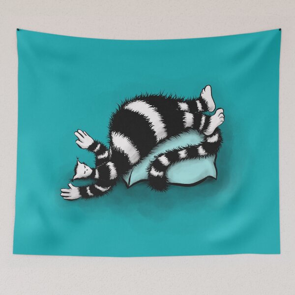 Item preview, Weird Cat Sleeping On Bulky Pillow designed and sold by Boriana Giormova.