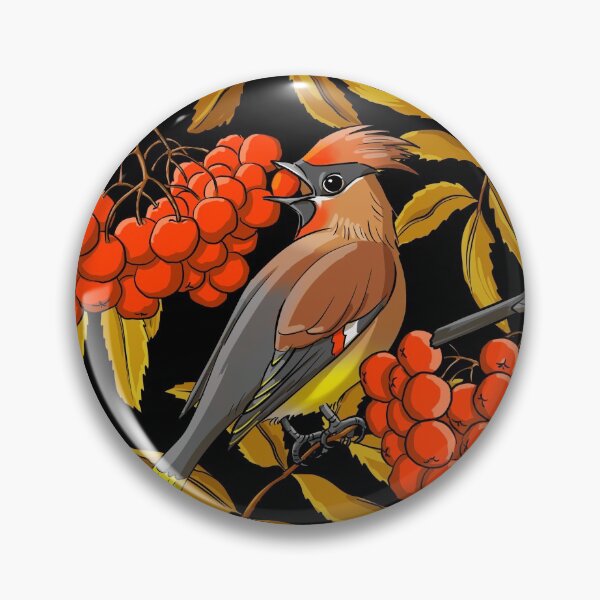 Item preview, Fieldfares and waxwings on rowan bunches designed and sold by Irina Ivanova.