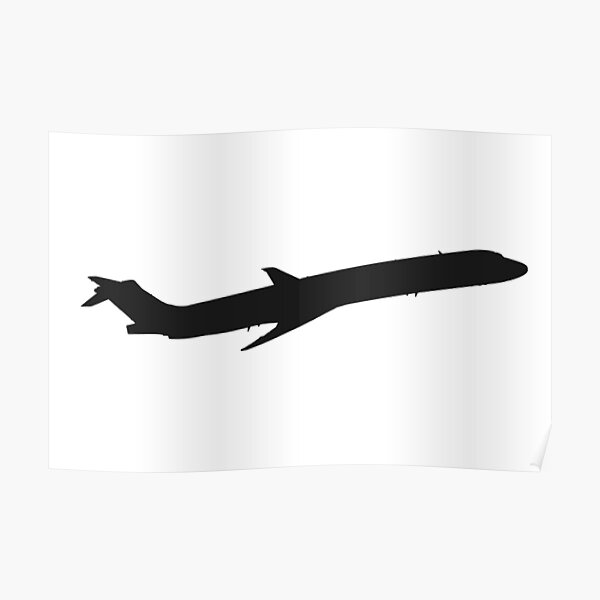 MD-80 Jetliner Silhouette Poster