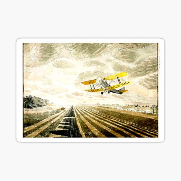 Tiger Moth, famous painting by Eric Ravilious Sticker