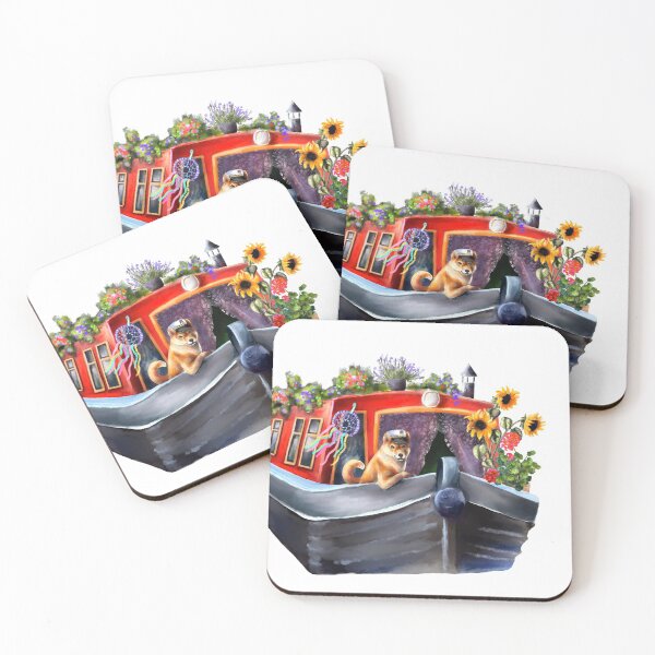 Item preview,  Cool Red narrow boat. Channel boat.  designed and sold by Sitenkovamary.