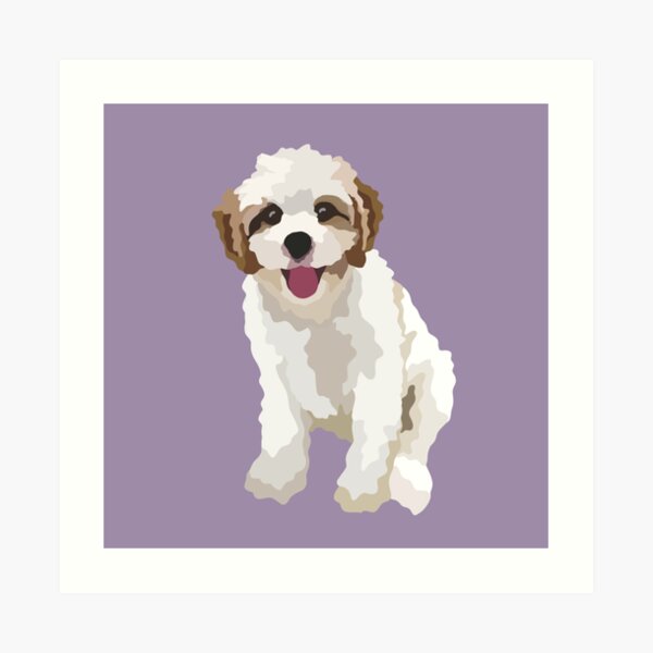"Cavapoo Dog Portrait Digital Illustration" Art Print by sherylwylie ...