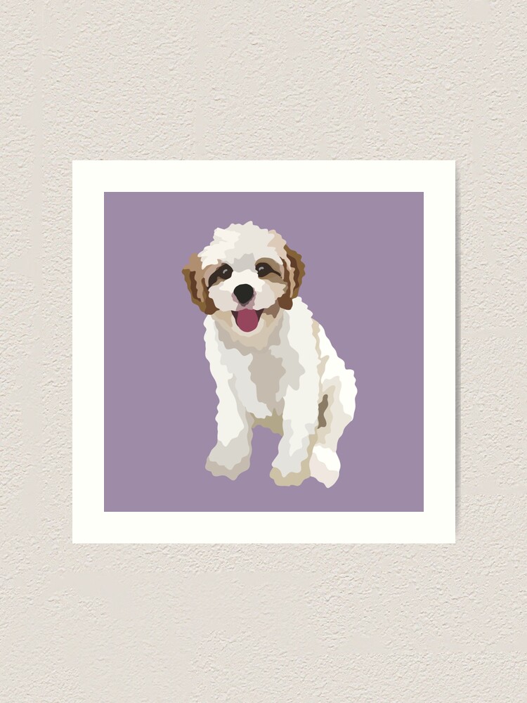 "Cavapoo Dog Portrait Digital Illustration" Art Print by sherylwylie ...