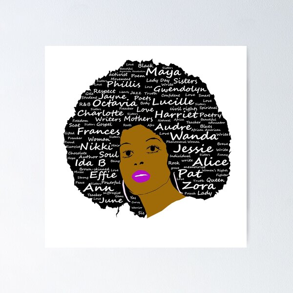 Writers Natural Hair Afro Poster