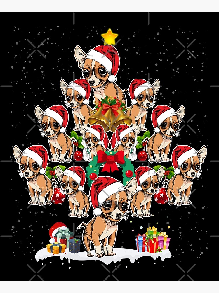 Chihuahua Christmas Tree T Shirt Xmas Gift For Chihuahua Dog T-Shirt
