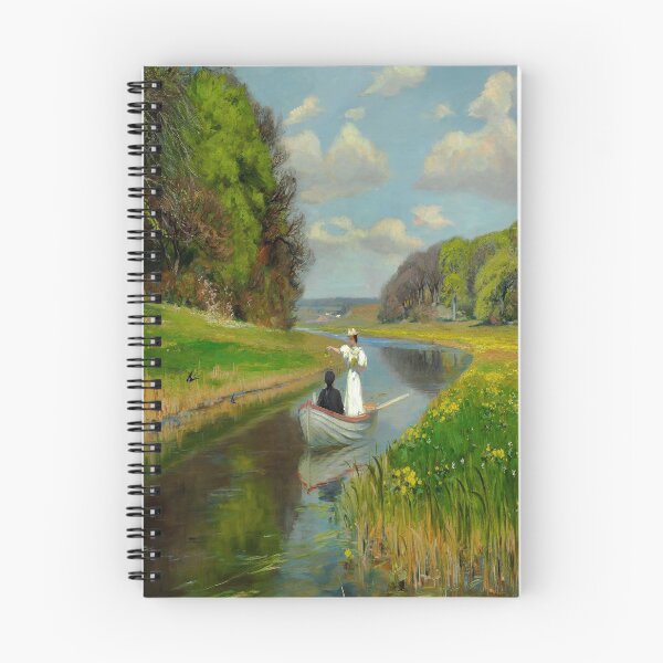 Item preview, Spring. a Young Couple in a Rowing Boat on Odense Å-Hans Andersen Brendekilde designed and sold by LexBauer.