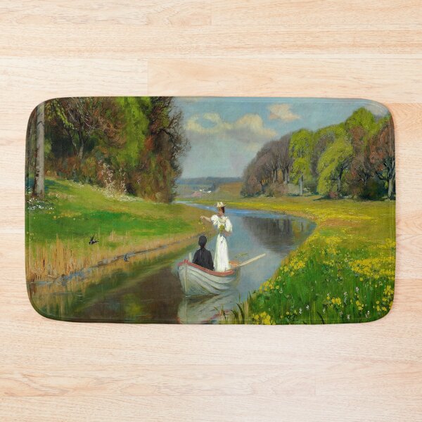 Item preview, Spring. a Young Couple in a Rowing Boat on Odense Å-Hans Andersen Brendekilde designed and sold by LexBauer.