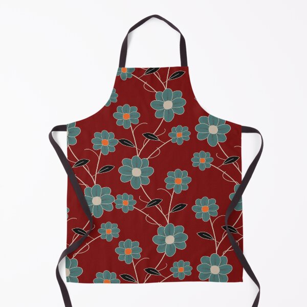 Item preview, 60s Retro Wild Flowers On Red Spring Summer Floral Pattern designed and sold by Inspired Images.
