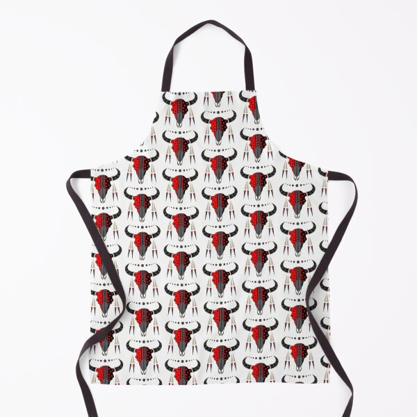 Item preview, Buffalo Skull and Feathers (Red) designed and sold by MelvinWarEagle.