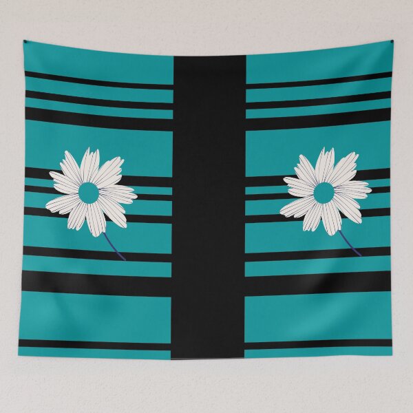 Item preview, Black Blue and White Pattern with a Flower designed and sold by iamwowie.