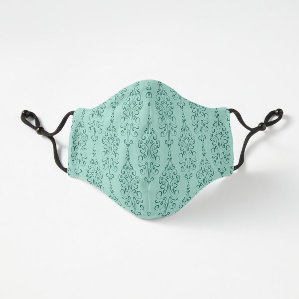 Curvy Damask - Aqua Fitted 3-Layer