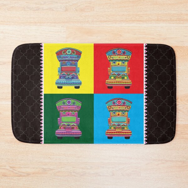 Item preview, Pakistani Truck Art, Multi colour designs on black solid background designed and sold by storeIndus.