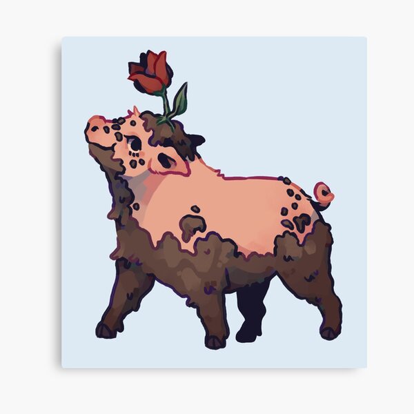 muddy-pig-from-minecraft-earth-canvas-print-for-sale-by-lissv
