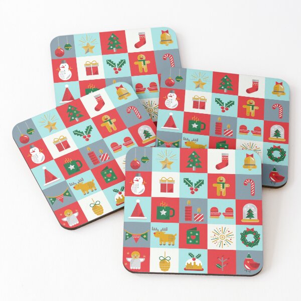 Item preview, 25 Days of Christmas Advent Calendar Collage Blue Red White Green Brown designed and sold by AlteredAtelier.