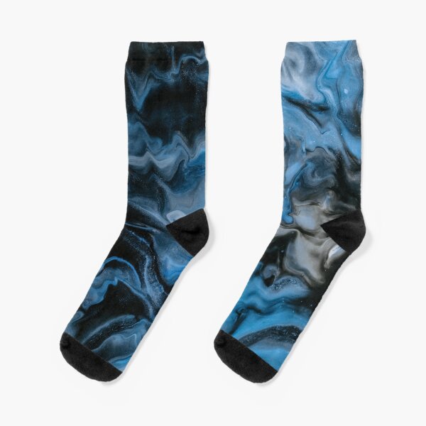 Dark blue flowing project Socks