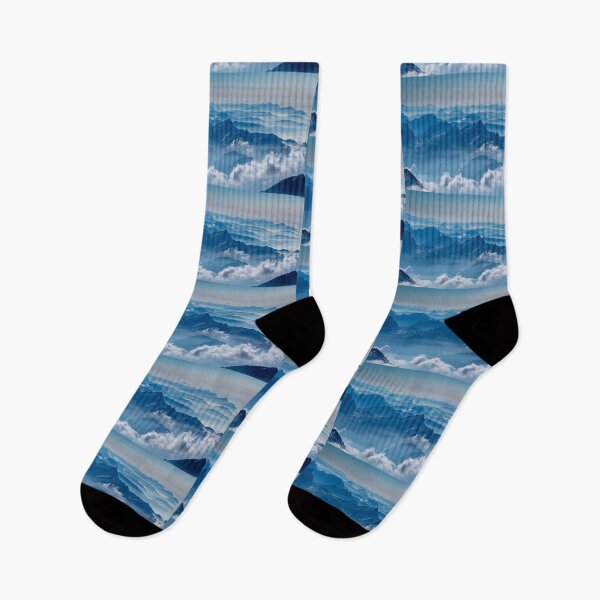 Item preview, Blue mountains with clouds from the bird flight, panoramic nature view designed and sold by Brigianna.
