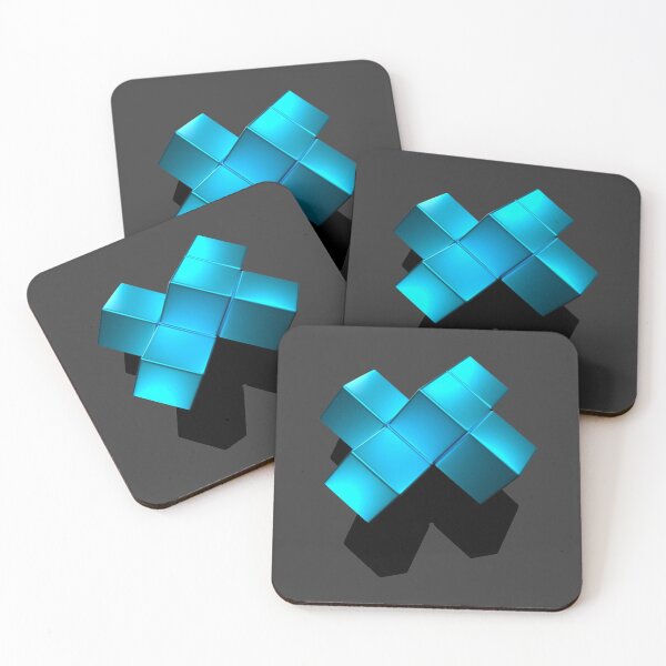 Item preview, Blue metal cubes with drop shadow designed and sold by lathspell.