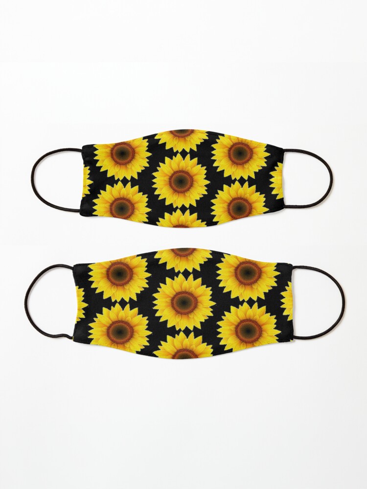 Alternate view of Autism sunflower print ,autism sunflower mask ,sunflower face mask Mask