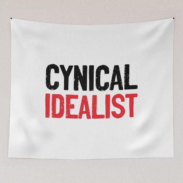 Item preview, Cynical Idealist Black Red Text designed and sold by Sour Soul.
