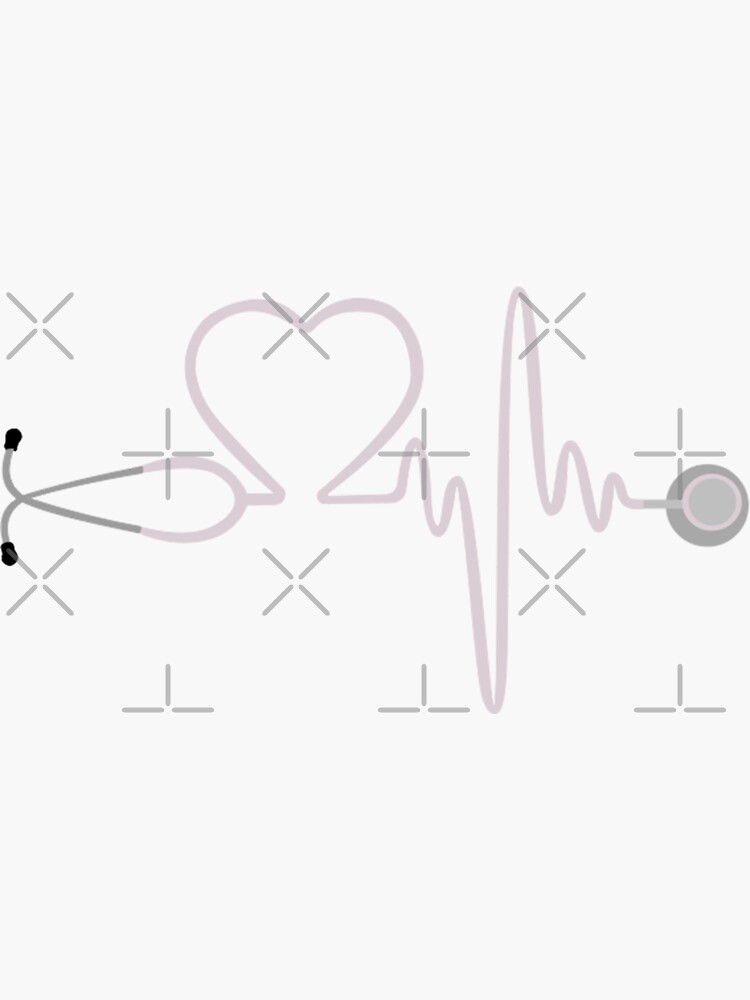 "Pink Stethoscope Heartbeat" Sticker by AJ27 Redbubble