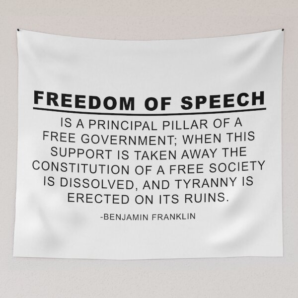 Item preview, Freedom of Speech Benjamin Franklin Quote designed and sold by ArtOfRebellion.