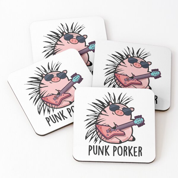 Item preview, Punk Porker Rocker Funny Pig Puns  designed and sold by punnybone.