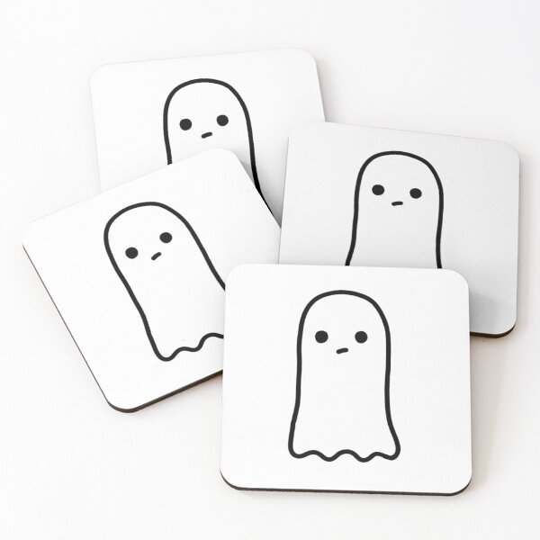 Item preview, cute meh ghost designed and sold by LunaStickerCo.
