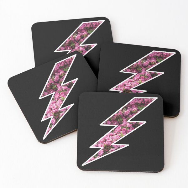 Item preview, Pink flowers lightning bolt  designed and sold by PixelCookieDsgn.
