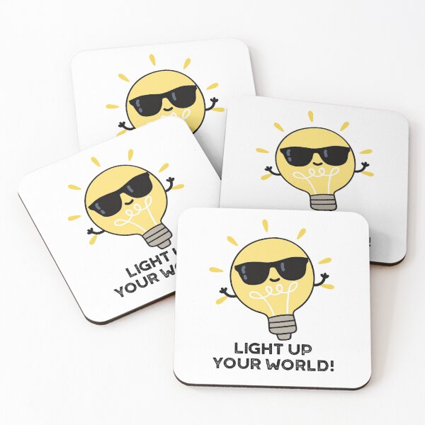 Item preview, Light Up YOur World Funny Positive Bulb Puns  designed and sold by punnybone.