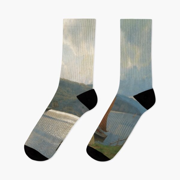 Item preview, Kaien På Feste I Nær Mossthe Jetty at Feste near Moss-Hans Gude designed and sold by LexBauer.