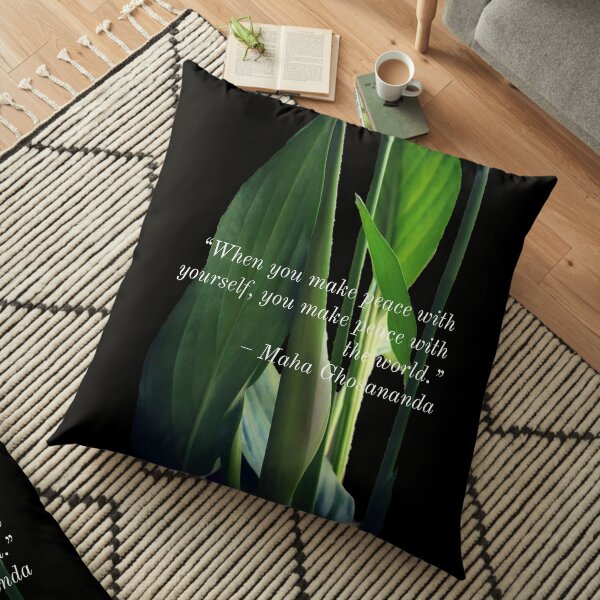 Peace with yourself and the world Floor Pillow