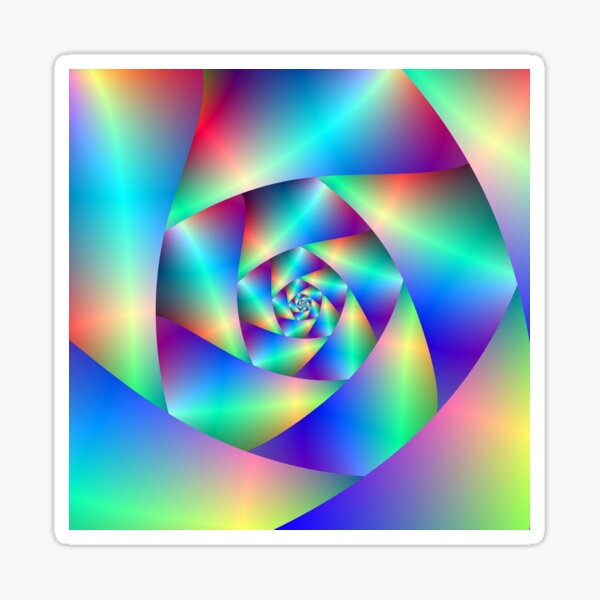 Spiral in Blue Orange Green and Purple Sticker