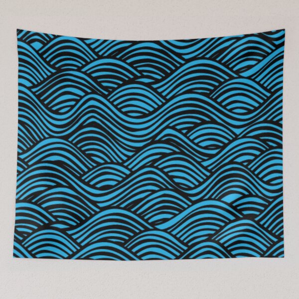 Item preview, Deep Blue Abstract Ocean Wave Print designed and sold by MillenaryShop.