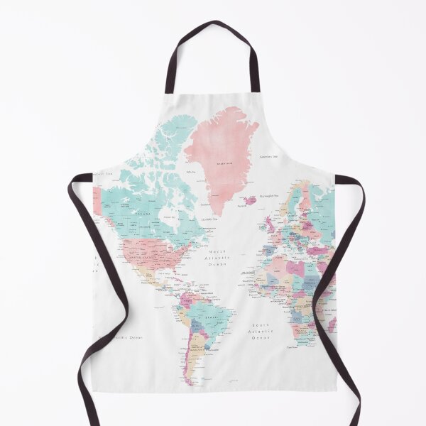 Item preview, Detailed watercolor world map Carmen designed and sold by blursbyai.