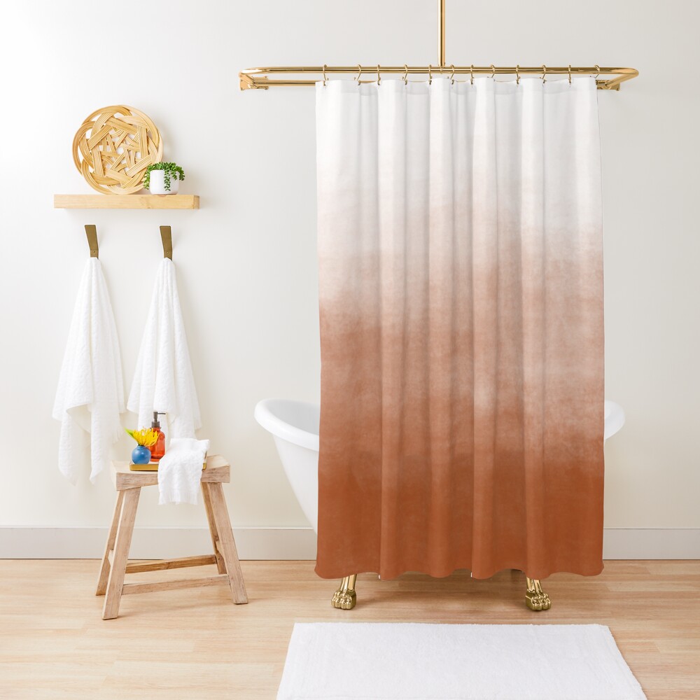 Ombre Paint Color Wash (burnt orange/white) Shower Curtain
