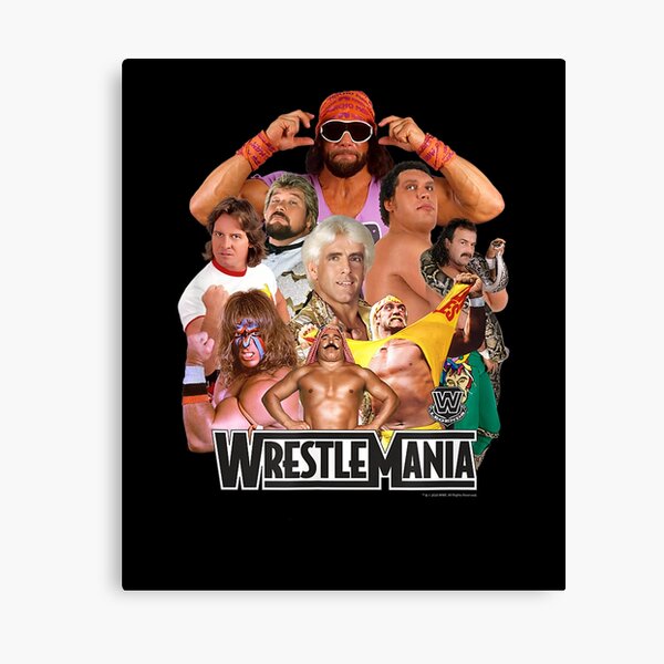 W..W..EZZ Wrestlemania Collage Canvas Print