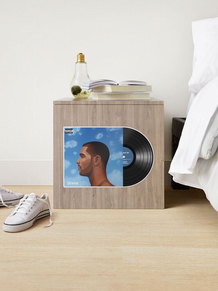 Drake Vinyl Record Album Cover Design Sticker for Sale by farfromvenus