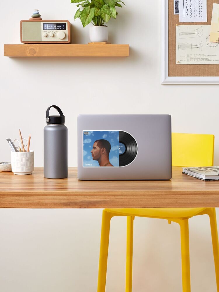 Drake Vinyl Record Album Cover Design Sticker for Sale by farfromvenus