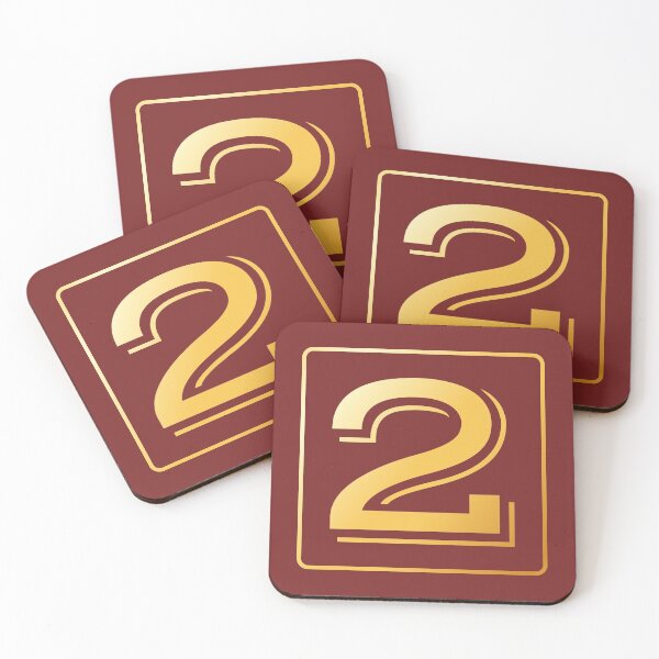 Item preview, Gold Monogram No Number 2 Two on Fire Brick Red designed and sold by BleuSky.