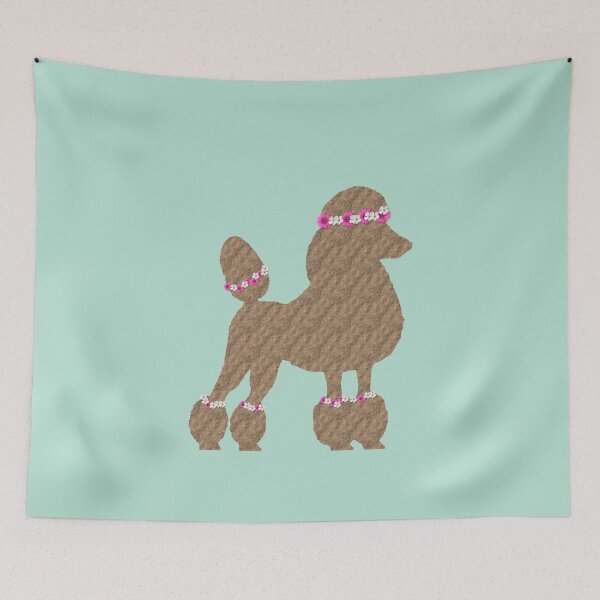 Item preview, Apricot Poodle in flowers designed and sold by ThePoodleandCo.